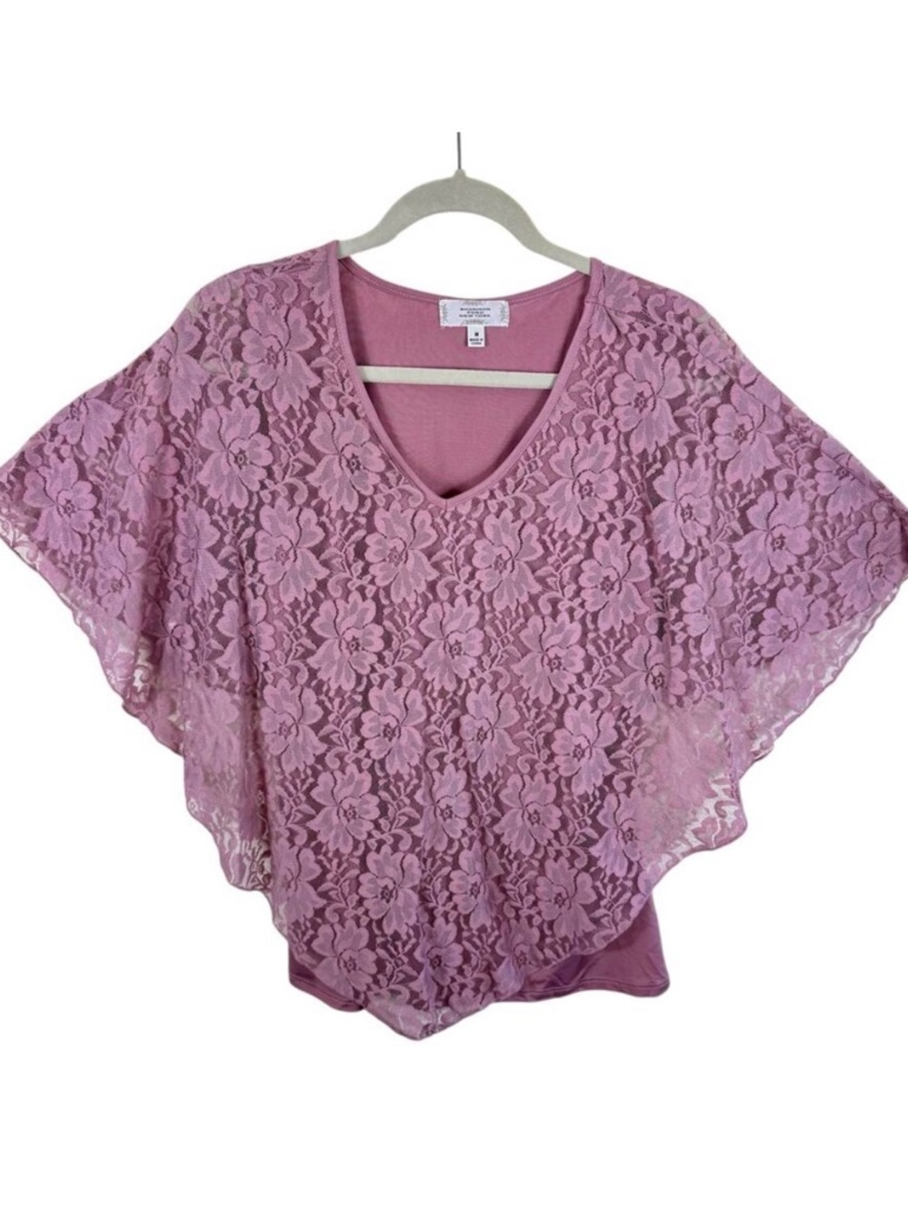 Shannon Ford Mauve‎ Purple Lace Lightweight Stretchy Kimono Tank Blouse Size M